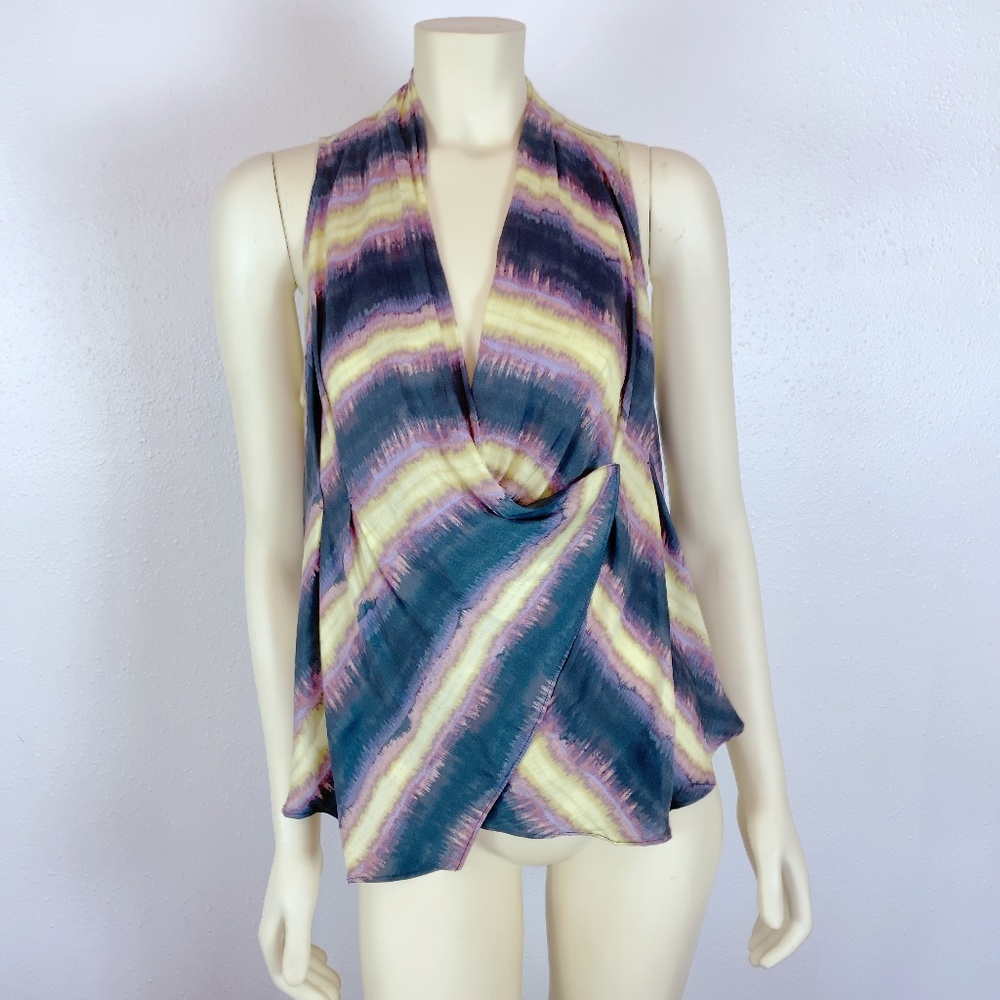 Free People Sleeveless Scoop Neck Faux Wrap Blouse - Picture 1 of 6
